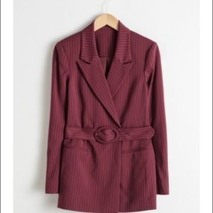 &other stories red belted blazer size 4